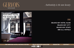 Gervois Hotel Rating 2018 website screenshot